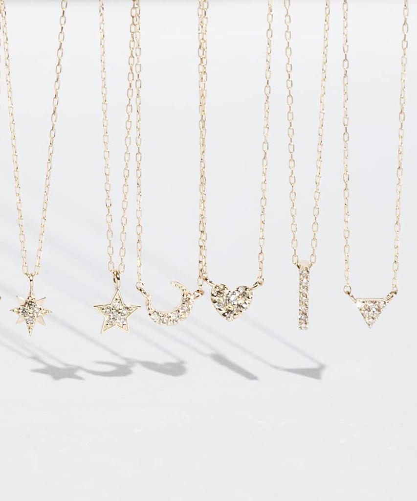 Ожерелье из желтого золота K10 со звездой и бриллиантом L&Co 66-7646