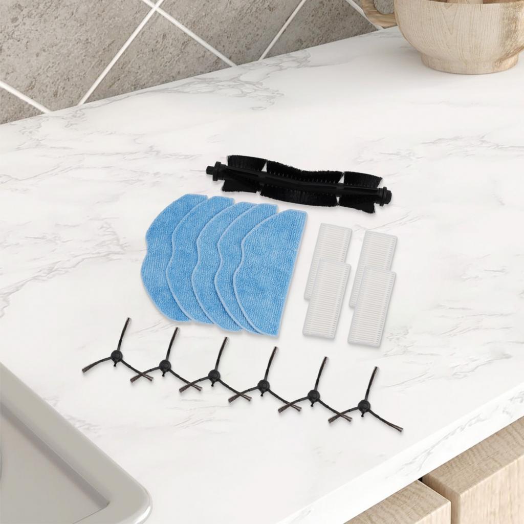 Комплект фильтров для основной щетки Комплект салфеток для швабры Комплект боковых щеток Простая установка