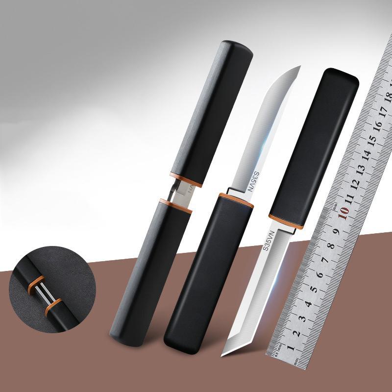 Нож из нержавеющей стали 2-в-1, двойной прямой, хозяйственные, острые, карманные, переносные, режущие инструменты, нож для рыбалки, мини-нож для фруктов