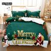 3D Цифровая печать Рождественский Постельный Комплект, Пододеяльник С Рождеством, Лен, Размер Квин, Модный Дизайн