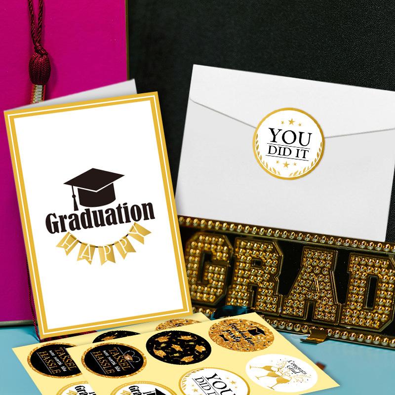 12 Pack Gold Foil Graduation Cards 2026 with Envelopes&Stickers Bulk Assortment for College,High School, Congrats Grad Gifts Decorations for Him Her