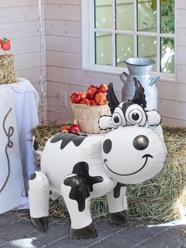 1 шт. фольгированный воздушный шар в форме стоящей коровы, корова в форме животного, для дня рождения, детского душа, тематической вечеринки в зоопарке