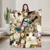 Мягкий, уютный плюшевый плед с изображением совы и кота Мяула, 50x60 дюймов, разные размеры, подходит для всех сезонов.