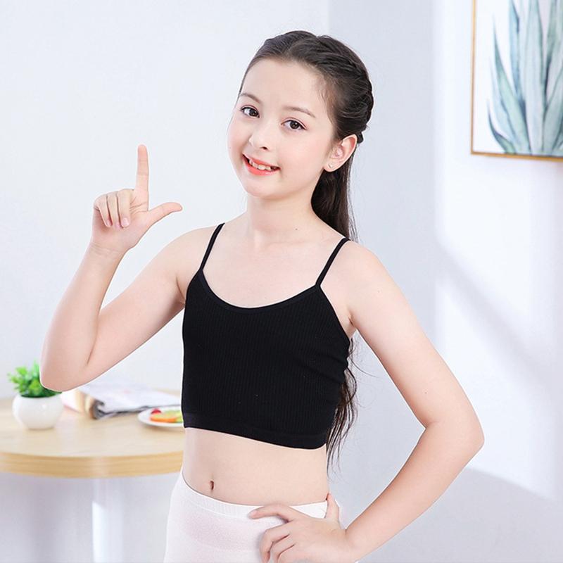 Удобный бюстгальтер для девочек, спортивный тренировочный бюстгальтер, хлопковый укороченный топ, детское нижнее белье 8-14 лет