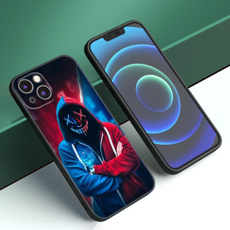 Cool Street Head Boy Phone Case For Apple iPhone 12 13 Mini 11 14 15 Pro Max 7 8 Plus X XR XS SE 2020 2022 Black Silicone Case