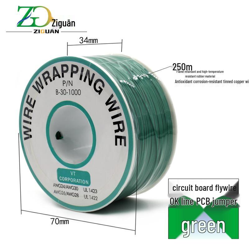 ZIGUAN 30AWG OK Wire Single-Core Copper for PCB Jumpers, 250m