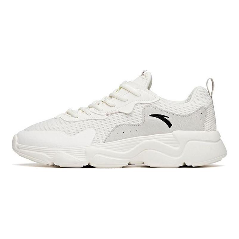 Anta Life Collection Mesh Cushioning Slip Resistant Abrasion Resistant Breathable Low top Casual Shoes Men's White Gray 112128861-1