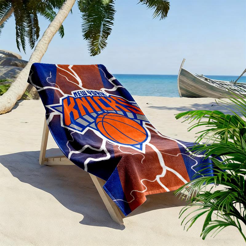 Пляжное полотенце с принтом NY Knicks, Большое мягкое быстросохнущее полотенце для пляжа, кемпинга, плавания