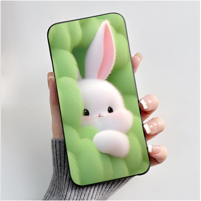 For Nokia 105 106 4G 2023 Case Cute Heart Rabbit Black Soft TPU Silicone Phone Cover For Nokia105 Nokia106 4G 2023 Bumper Coque