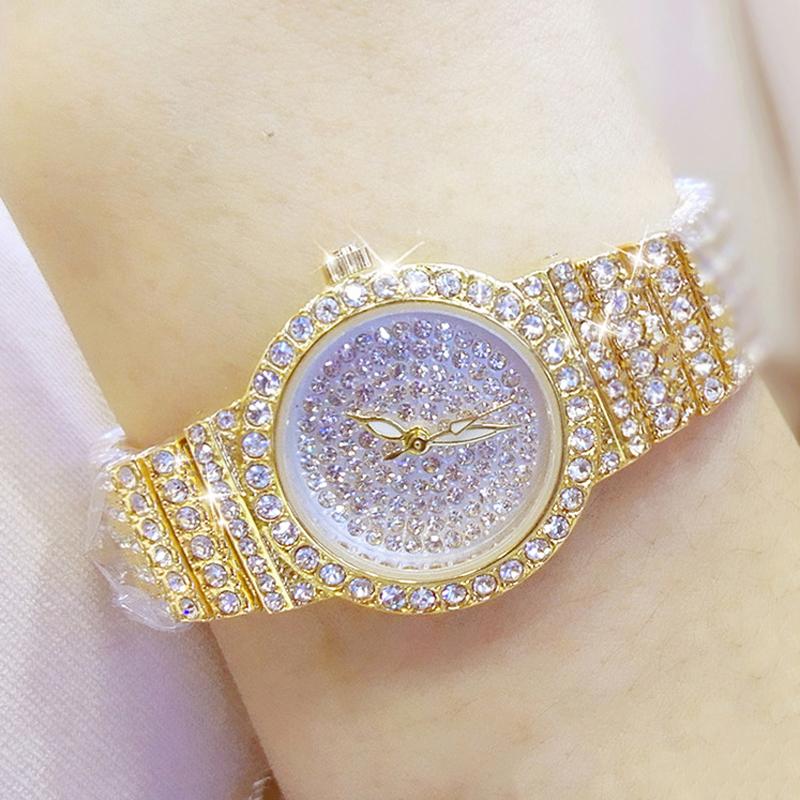 BEE SISTER BS Women Watch Famous Luxury Brands Diamond Ladies Wrist Watches Female Small Wristwatch Rose Gold Watch