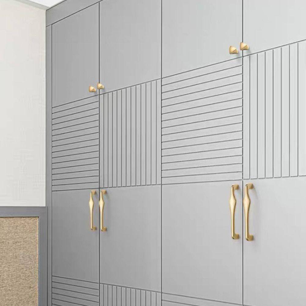 New Bright Gold Cabinet Handles Zinc Alloy Copper Door Knob Drawer Knobs Shoe Cabinet