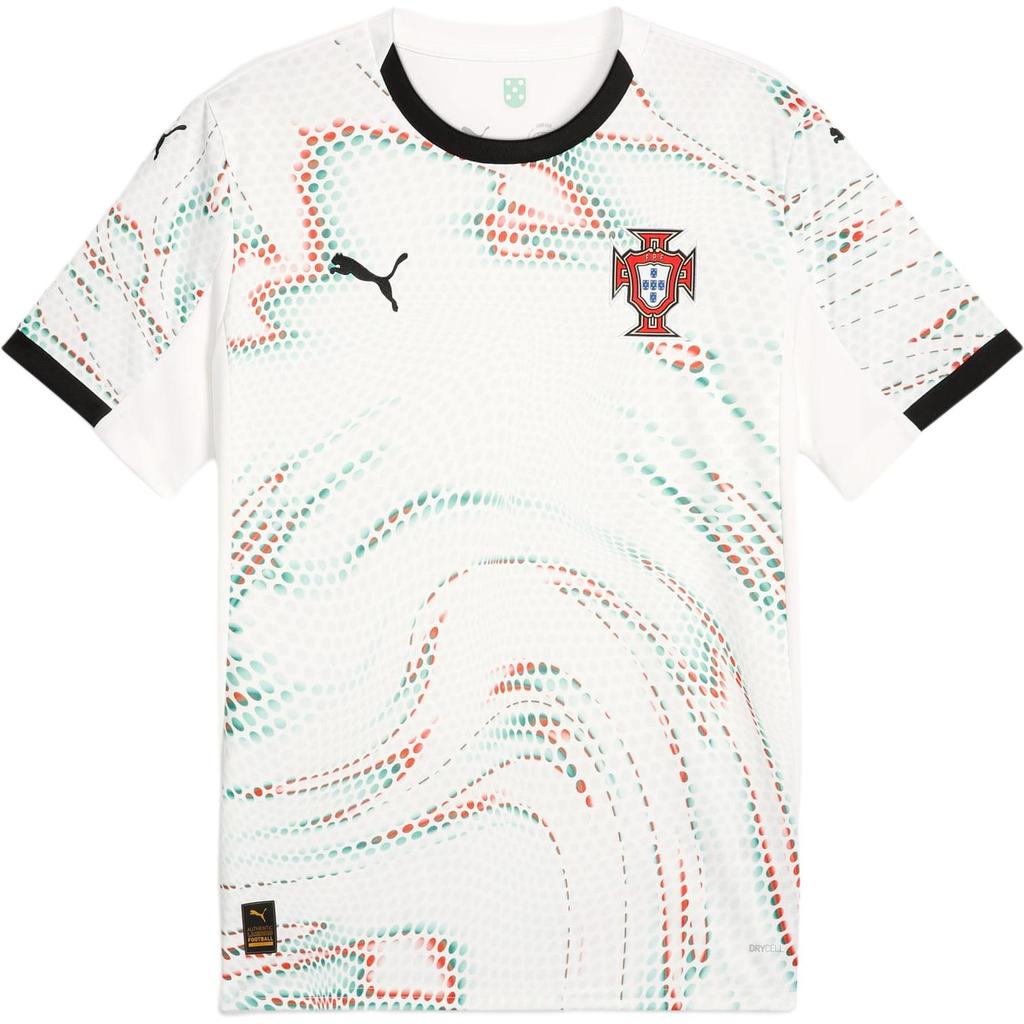 Puma X FPF Коллаборация Гостевая Португалия Футболка 2025 Логотип бренда Круглый вырез Удобный Короткий рукав Футбольная футболка Мужская футболка Белый 77920904