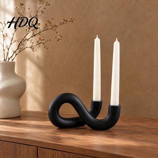 Стильный Ornament для Гостиной 3D Печатный Держатель для Свечей Петля Бесконечности Абстрактный 2-Свечник Изысканный