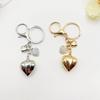 Sweet Cool Wind Big and Small Peach Heart Keychain Y2k Niche Diamonds Love Bag Pendant Decoration Accessories for Women