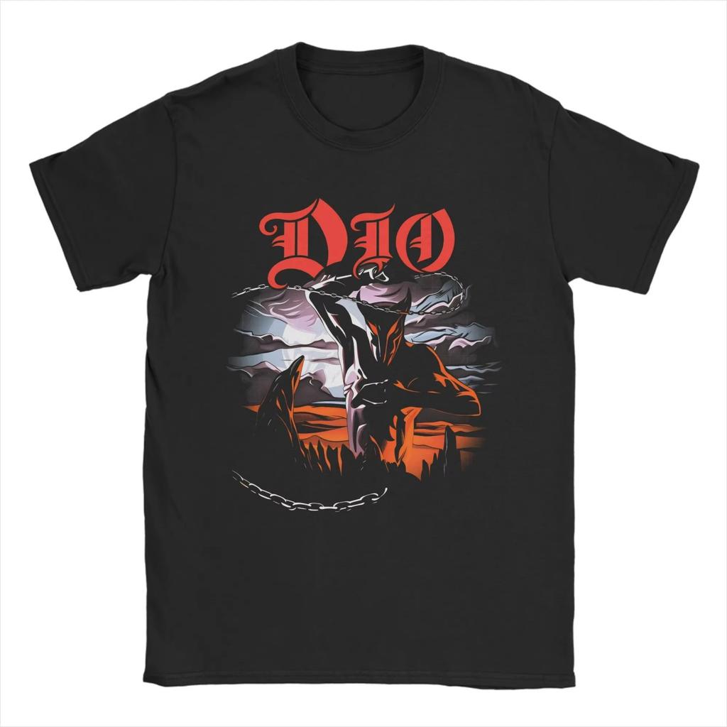Мужская футболка Dio Band Винтажная 100% Хлопок Футболки с коротким рукавом Круглый вырез Одежда Большие размеры