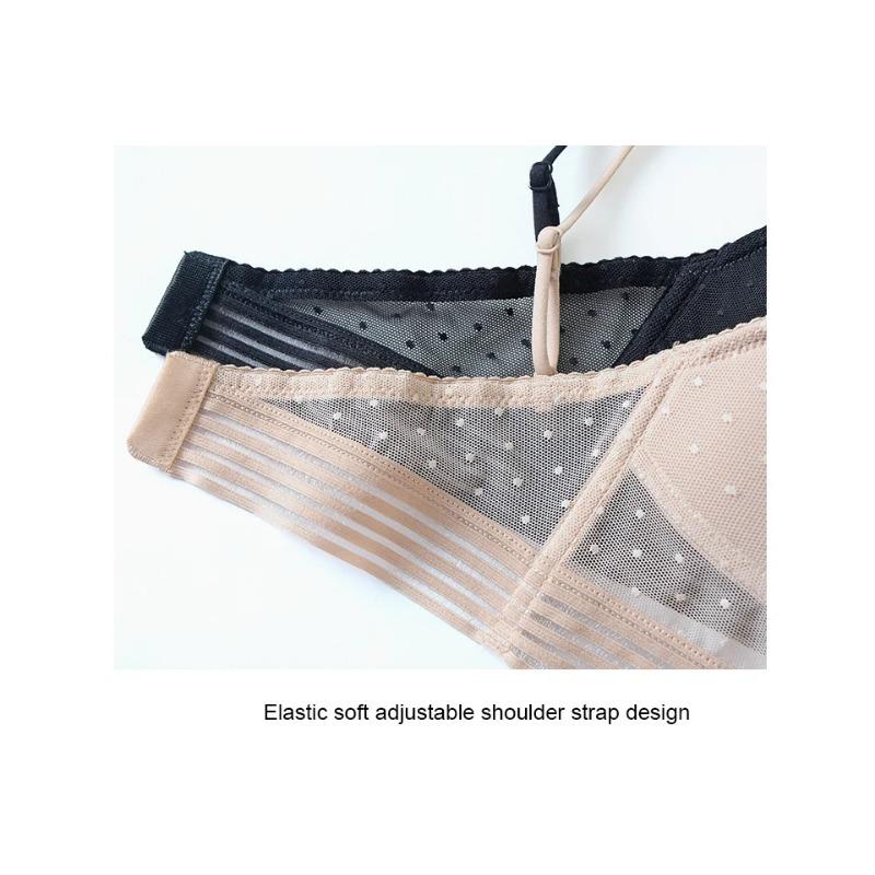 Плюс размер новый стиль в горошек тонкий бюстгальтер с сеткой треугольный женский мягкий бесшовный бюстгальтер с открытой спиной красивая спина сексуальный бюстгальтер-бюстгальтер Encaje Mujer