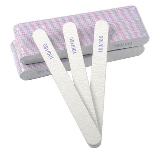 10Pcs Nail File EVA Emery Board Material Double Sided 100/180 Grit Nail File Acrylic Dip Gel Nails Washable Manicure Tool