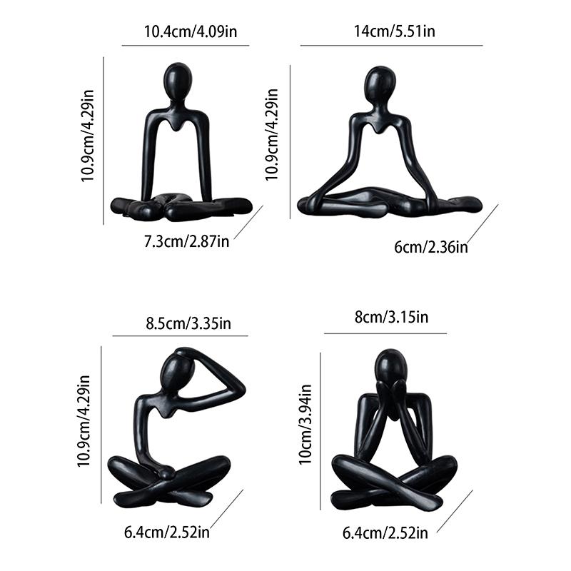 Статуэтка мыслителя, абстрактная статуэтка йоги, пластиковая ручная работа, скульптура, домашний декор, украшения для офиса и рабочего стола