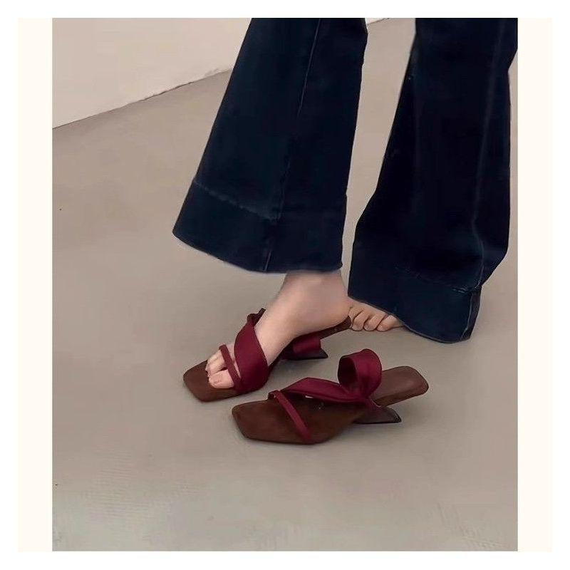 Цветовая гамма, ретро квадратный носок, замша, танкетка, женские летние босоножки с открытым носком на высоком каблуке