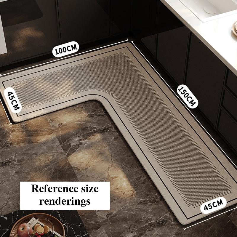 Кухонный коврик Водонепроницаемый Нескользящий Износостойкий Ковер L-образной формы Минималистичный Геометрические линии Коврики Домашний декор Коврик