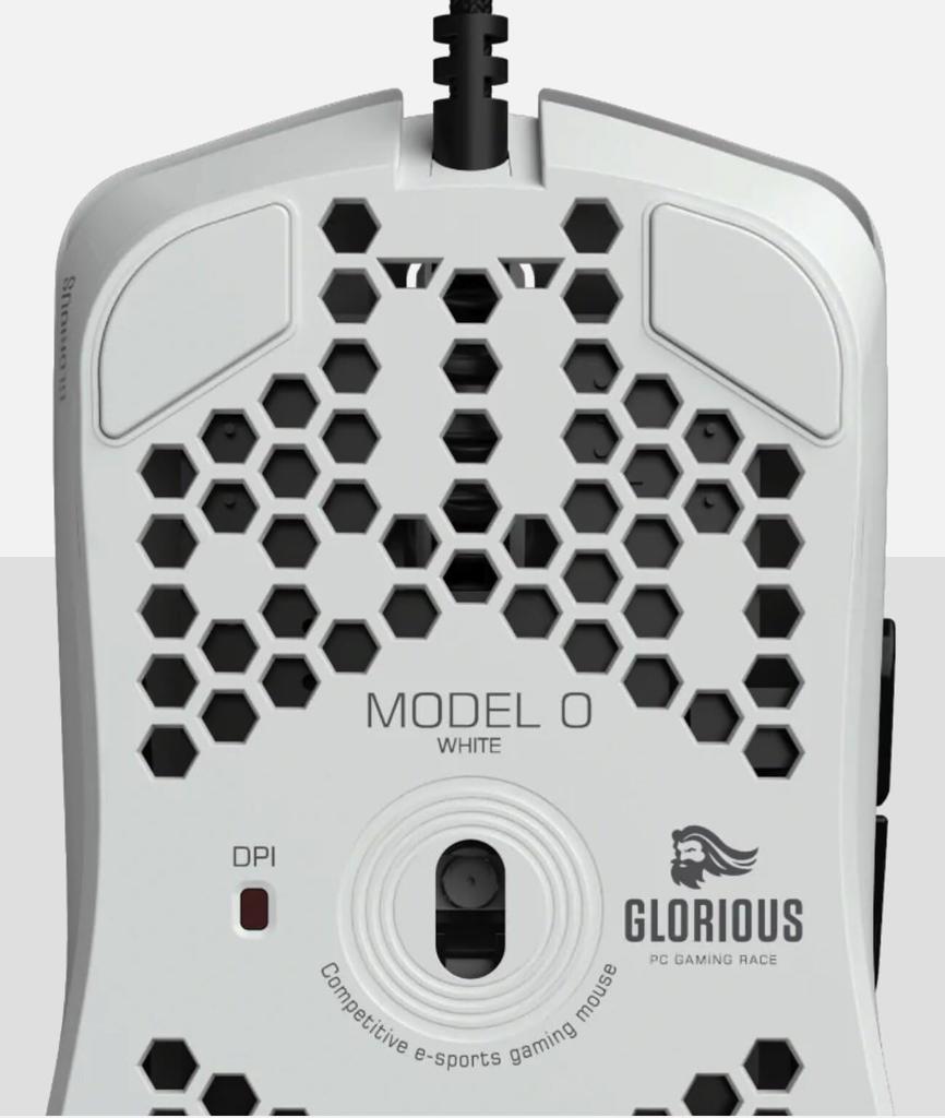 Glorious Model O Gaming Mouse White RGB 6 Program Buttons USB Wired Lightweight Mouse (67g)
