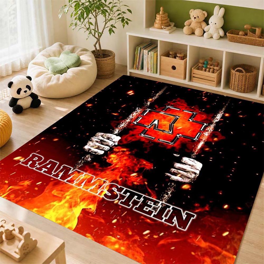 Rammstein German Industrial Metal Style Rectangular Rug Durable Easyclean Carpet For Living Room Hallway Balcony Home Decor Valentine'S Day Gift