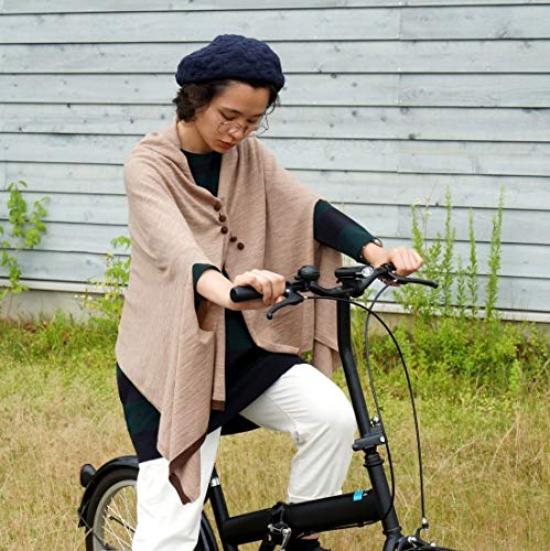 Осеннее пончо-шаль Нико цветов Киноми из мериносовой шерсти, стильное для женщин [Saifuku Co., Ltd.] (5 в наличии) Кардиган, Толстый, Накидка на осень/зиму, (Мокко) #07