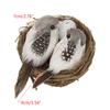 Artificial Birds and Bird Nest and Bird Egg Set Miniature Lifelike Ornament for Home Garden Party Lawn Decoration