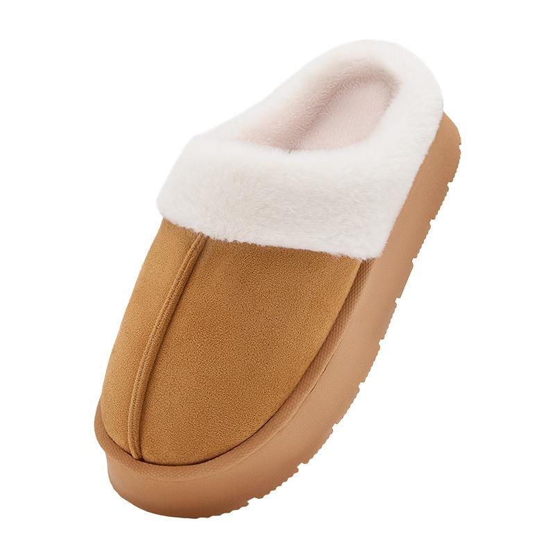 Adult Boken Slippers Women's Winter Indoor Home Warm Plush Slippers Men's Autumn and Winter