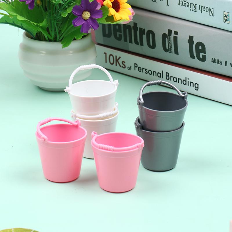 2Pcs 1:12 Mini Cute Buckets Decoration Miniature Toy Kitchen Room Accessories