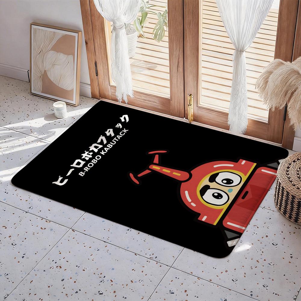 Cartoon C Robo Kabutack Floor Mat Eco Flannel Doormat Non Slip Odorless Indoor Floor Rug Soft Short Plush Home Mat