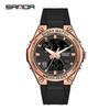 Sanda Men's Large Dial Multifunctional Waterproof Sports Watch with Alarm
