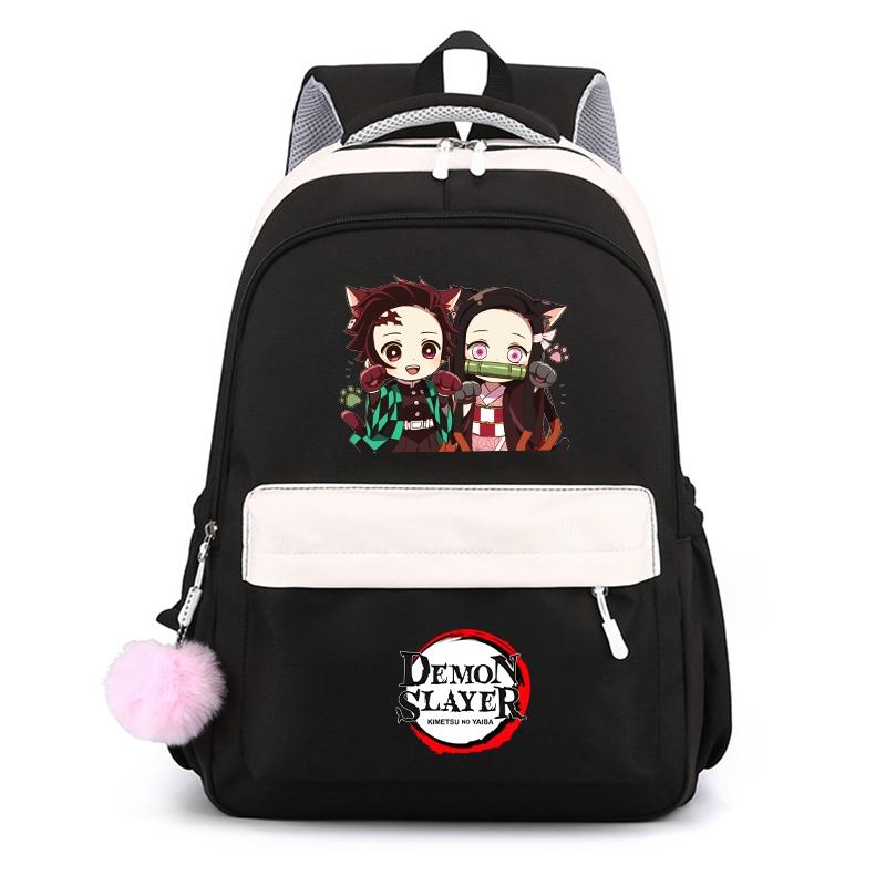 Аниме Demon Slayer, нейлоновый милый мягкий рюкзак, повседневная сумка для книг, школьная сумка для девочек, мальчиков, мужчин и женщин, дорожная сумка для отдыха Mochila