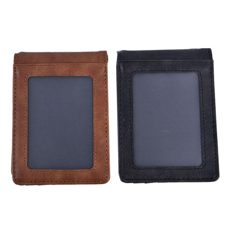 Rfid Men'S Leather Slim Bifold Money Clip Wallet Front Pocket Credit Card Holder