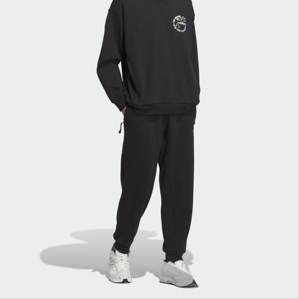 adidas Originals X Feifei Ruan FW23 Новогоднее издание, однотонный логотип, узкие вязаные спортивные штаны, штаны унисекс, черные IX4245
