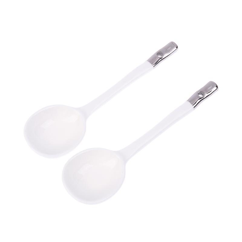 Фарфоровая белая керамическая ложка высокого качества, бытовая ложка для супа, длинная ручка, ложка для еды, половник, кухонная посуда