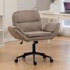 Criss-Cross with 5-Gear Adjustable Armrests and Casters, Thickened Backrest Swivel Desk Chair for Home Office, Bedroom and Living Room, Teddy Fleece