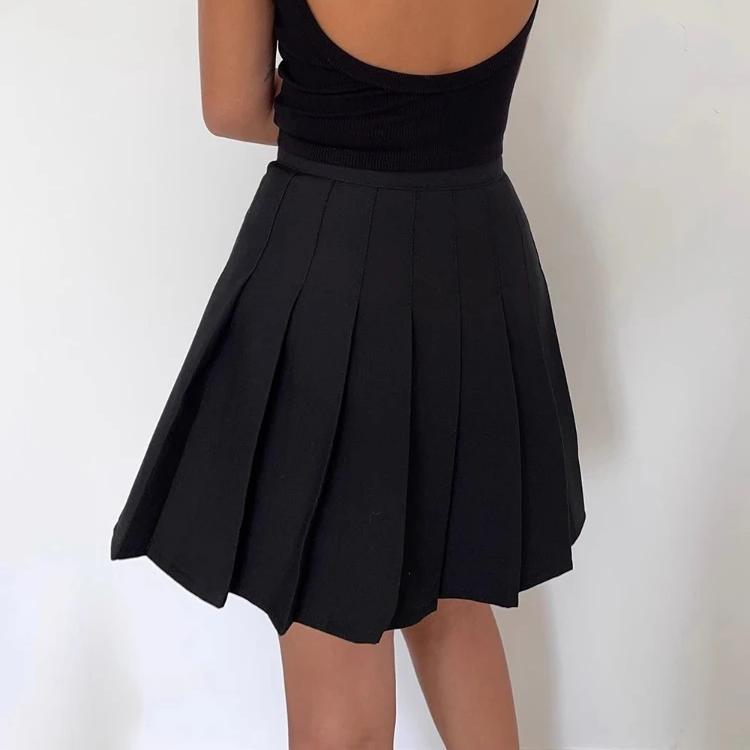 Женская плиссированная мини-юбка в стиле преппи с высокой талией А-силуэта, симпатичная черная серая юбка-шорты Y2K Skort школьная форма