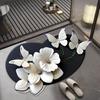 Нескользящий коврик для ванной 3D реалистичный коврик для пола Цветок Бабочка Коврики для ванной для ванной комнаты Спальни