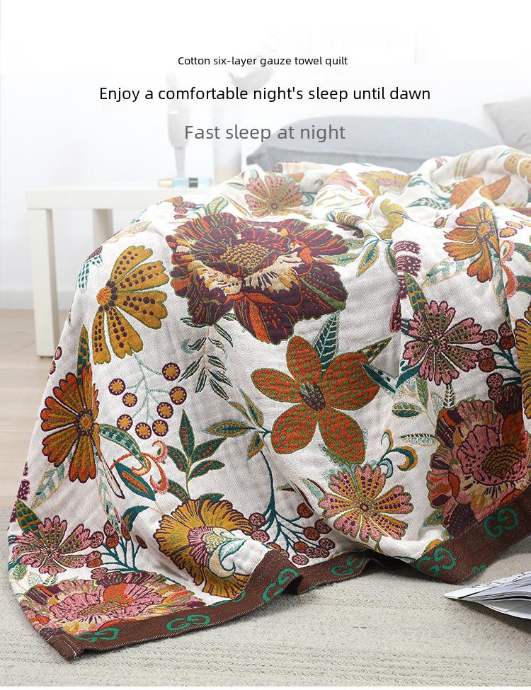 Adult & Children's Six-Layer Gauze Cotton Blanket - Thick & Lightweight for Summer