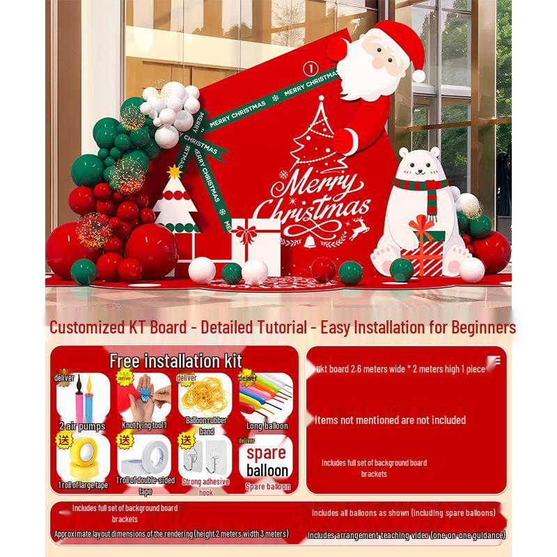 Праздничная рождественская композиция: Декор мероприятия в торговом центре с использованием шарового искусства и задника