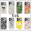 Y2K Swag Цветы Чехол для телефона iPhone 17 17e 16e 16 15 14 13 12 11 X XS XR XSMAX 7 8 Air Pro Max Plus Двухслойный