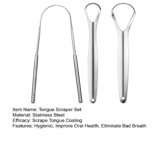 Yousheng 1 набор скребков для языка из нержавеющей стали, гигиенический, улучшает здоровье полости рта, устраняет неприятный запах изо рта, очиститель языка
