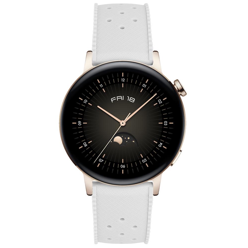 ERBORD Universal Silicone Strap 20mm, Tropic, White / Gold Buckle