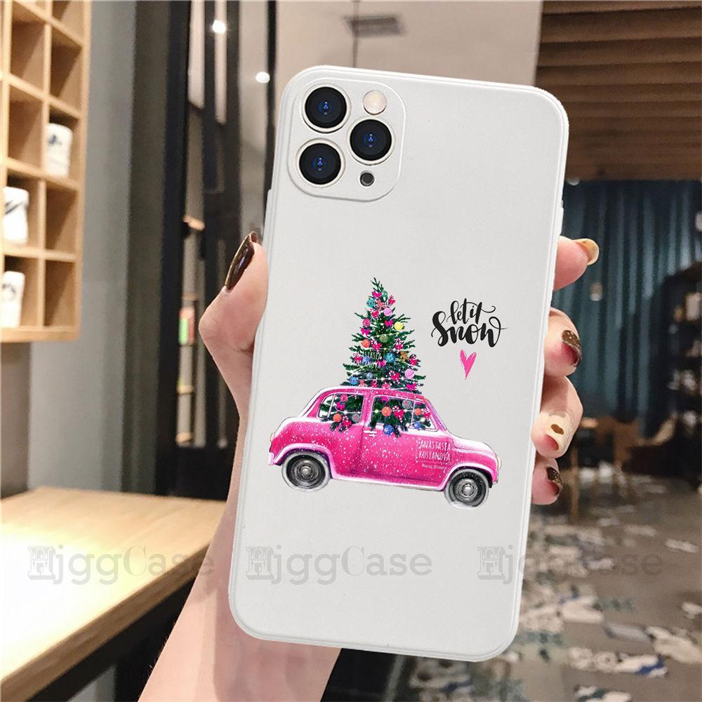 Белый чехол для телефона в подарок на Рождество и Новый год для iPhone 13 Pro 11 Pro Max 12 mini XS XR SE 8 7 Plus, модный чехол для девочек Fundas