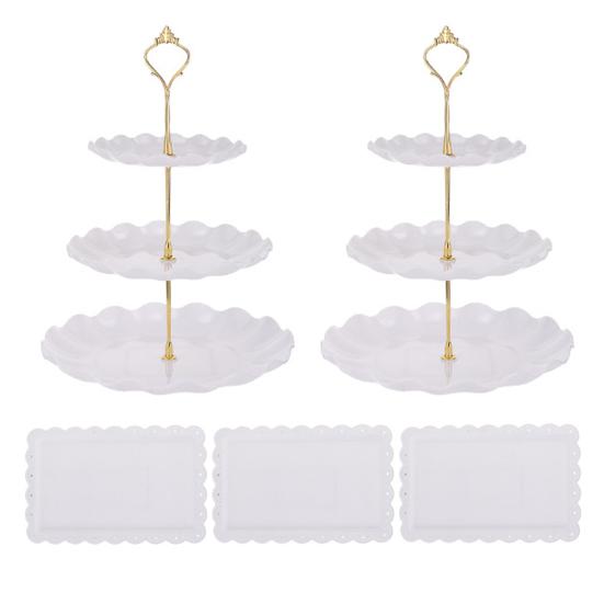 3-Tier Cupcake Stand Holder Plastic Serving Platter for Afternoon Tea Dessert Display Stand for Weddings Parties