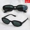RB4441D Black-Green 667771 Oval Horn-rimmed Ray-Ban Sunglasses