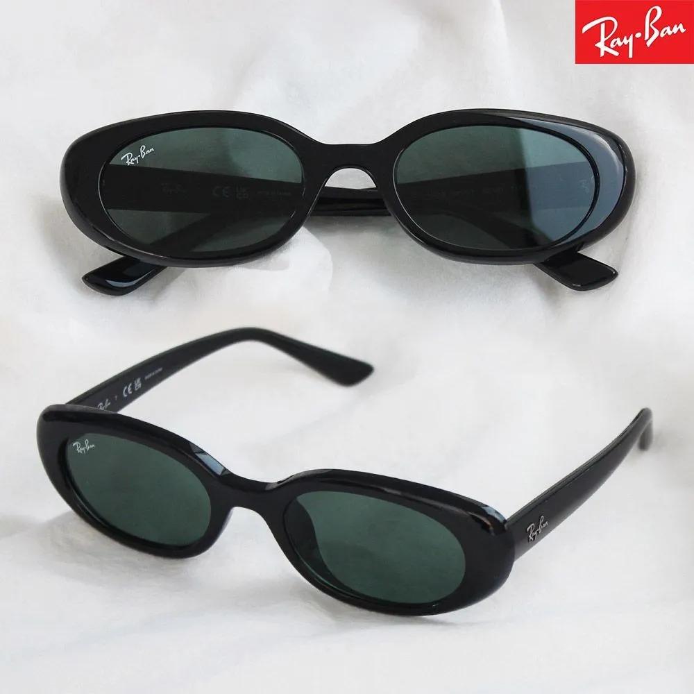 RB4441D Black-Green 667771 Oval Horn-rimmed Ray-Ban Sunglasses