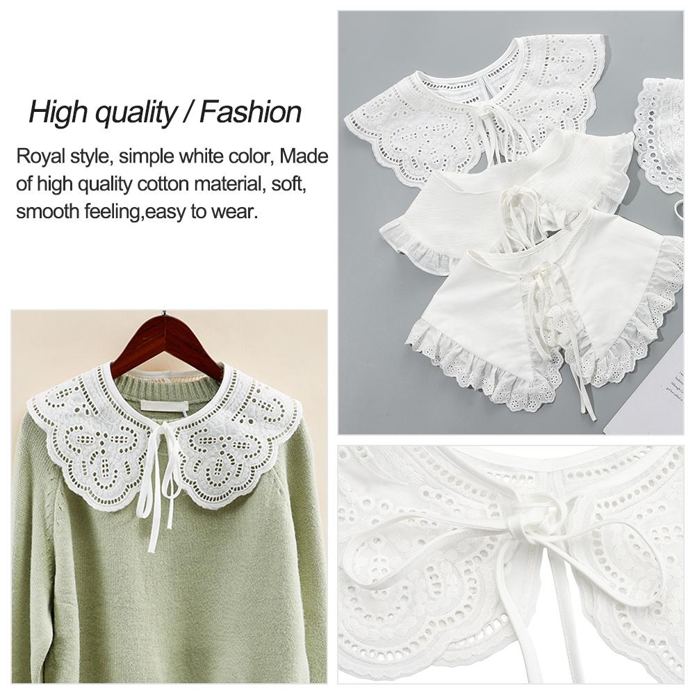 Detachable Sweet Clothes Accessories Floral Lace Shirt False Tie Fake Collar Lapel Blouse Top Shawl