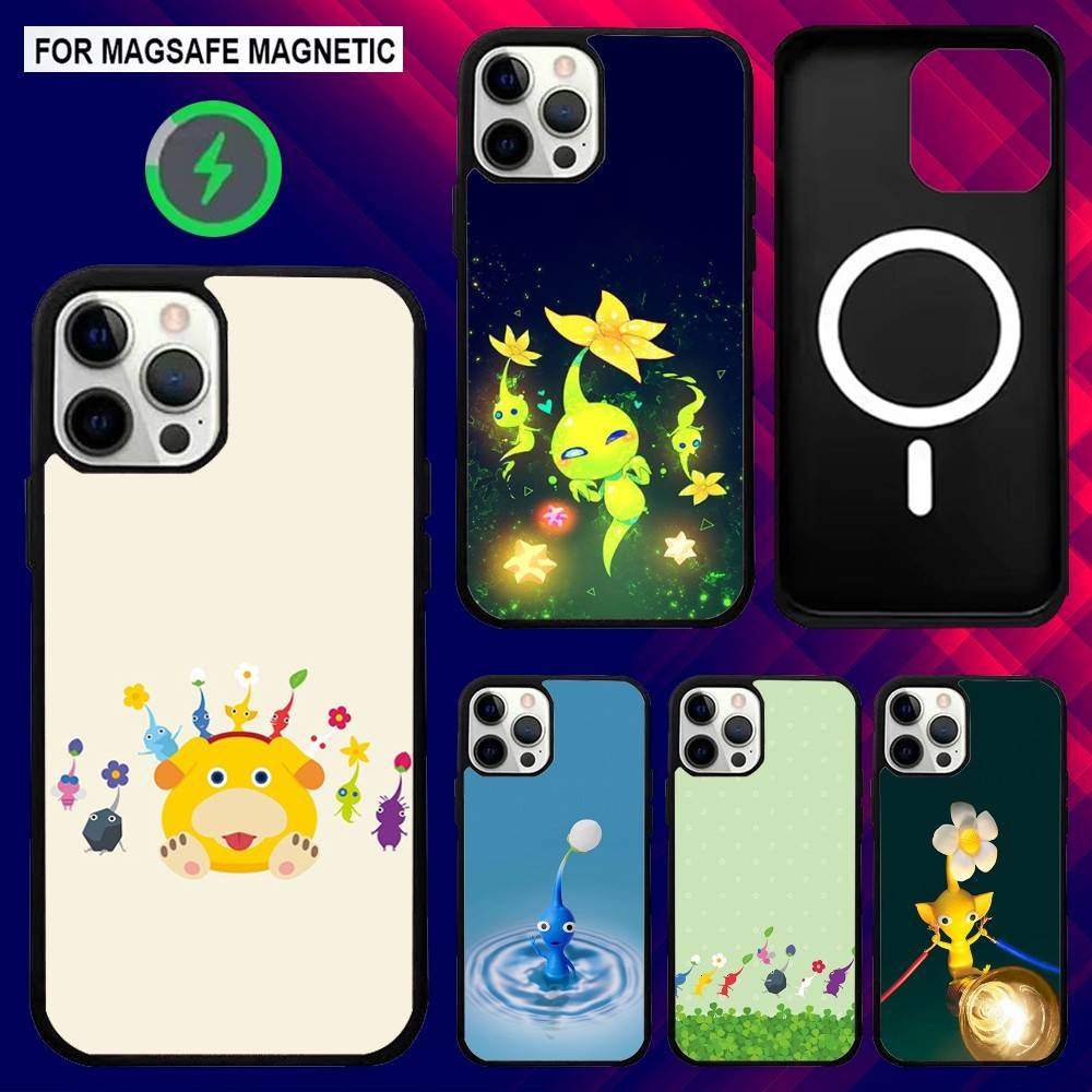 Чехол для телефона с игрой P-Pikmin 4 для iPhone 16e, 16, 15, 14, 13, 12, 11, Plus, Pro, Max, Mini, с магнитной беспроводной зарядкой MagSafe